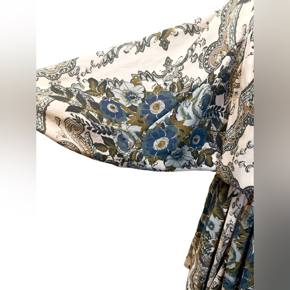 Free People | High Plains Paisley Boho Ballon Sleeve Mini Dress (S) - Picture 2 of 7